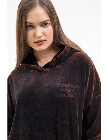 WASHED HOODIE VELOUR COPPER