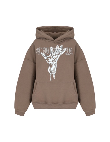 HAND HOODIE BROWN